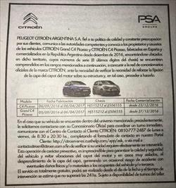 Recall para los Citroën C4 Picasso y Grand C4 Picasso