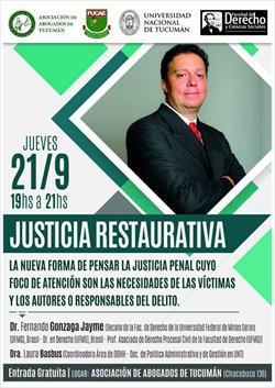 Jurista brasilero disertará sobre Justicia Restaurativa Jurista brasilero disertará sobre Justicia Restaurativa