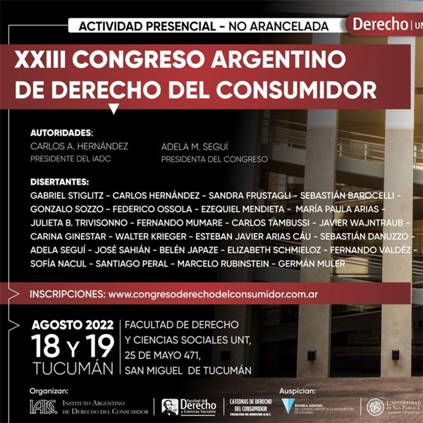 XXIII Congreso Argentino de Derecho del Consumidor en la Facultad de Derecho
