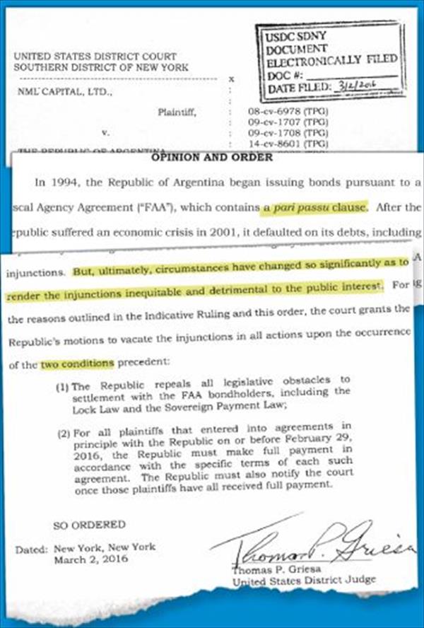 GRIESA FALLÓ A FAVOR. AHORA TODA LA RESPONSABILIDAD EN EL CONGRESO GRIESA FALLÓ A FAVOR. AHORA TODA LA RESPONSABILIDAD EN EL CONGRESO