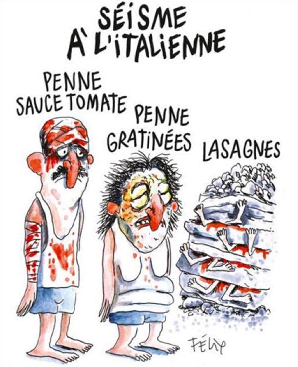 LA CRUEL VIÑETA DE CHARLIE HEBDO QUE DESPERTÓ LA FURIA DE ITALIA LA CRUEL VIÑETA DE CHARLIE HEBDO QUE DESPERTÓ LA FURIA DE ITALIA