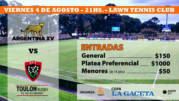 Argentina XV vs Toulon: el lunes se larga la venta de entradas Argentina XV vs Toulon: el lunes se larga la venta de entradas